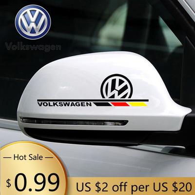Для VOLKSWAGEN VW 2 шт. Водонепроницаемые светоотражающие наклейки на зеркало заднего вида автомобиля Для Volkswagen Golf 4 5 6 7 8 Passat Tiguan Bett