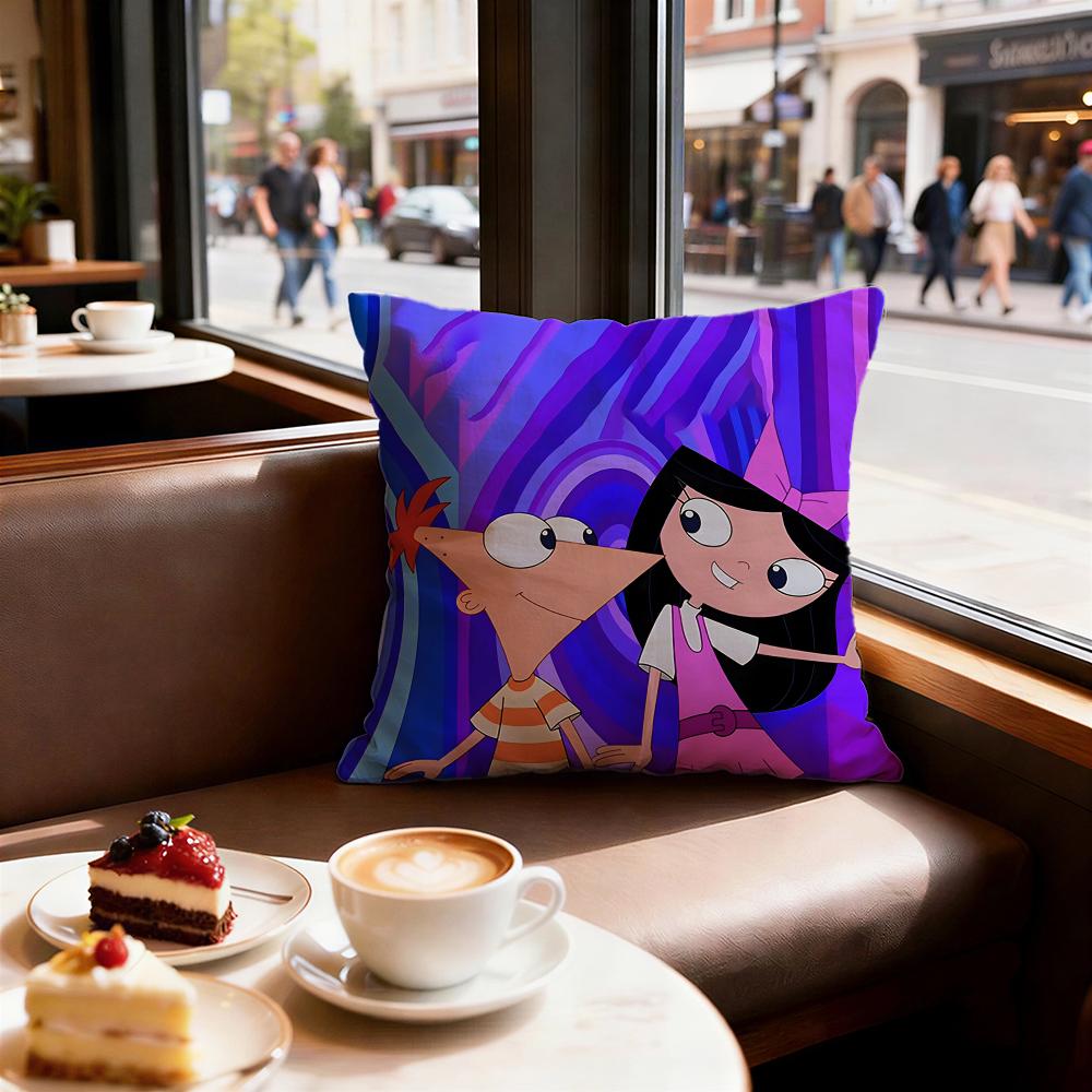 Cartoon Phineas and Ferb Cushion Cover Decorative Cushions Covers Cover Sofa x Pillow  Piece x x Pillowcase