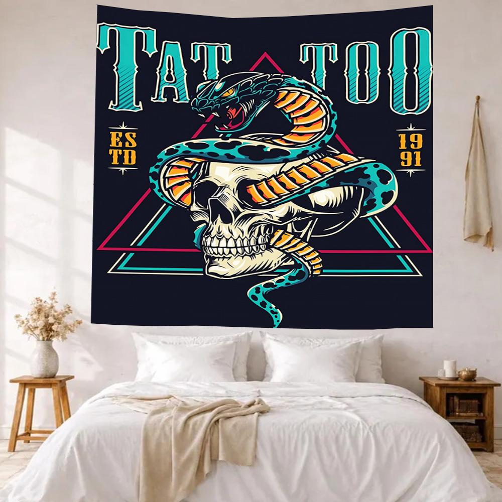 Tattoo Style Wall Decor Tapestry Art For Pet Memorial Birthdaywedding Party Backdrop Family Gift