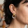 Модные Многослойные Серьги-Кольца со Скрученным Узлом из Нержавеющей Стали для Женщин Простые Смешанного Цвета Металлические Серьги Заявление Бижутерия