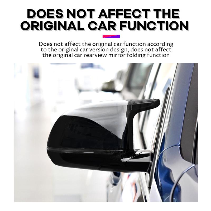 High Quality For BMW X3 G01 X4 G02 X5 G05 2018 2019 2020 2021 2022 M style Rearview Mirror cover Caps 2pcs Horn shape Black