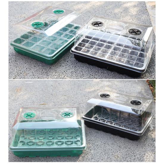 Plants Nursery Box Seeds Starter Tray with Humidity Dome Transparent Seeds Germination Tray with Adjustable Vents Light for Seedlings Growth