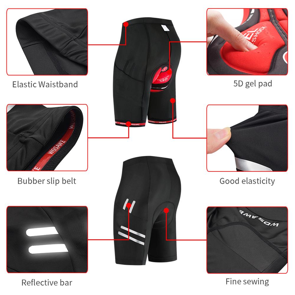 Велосипедные комплекты WOSAWE Летние дышащие велосипедные шорты с гелевой подкладкой