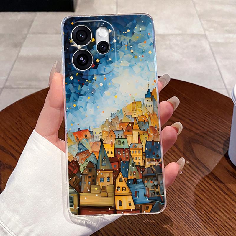 Чехол для OPPO Reno 15 FS 15F Reno15 F Reno15F 5G Чехол для телефона Эстетичный Модный Милый Кот Мягкий Силикон Прозрачный ТПУ Задняя Крышка