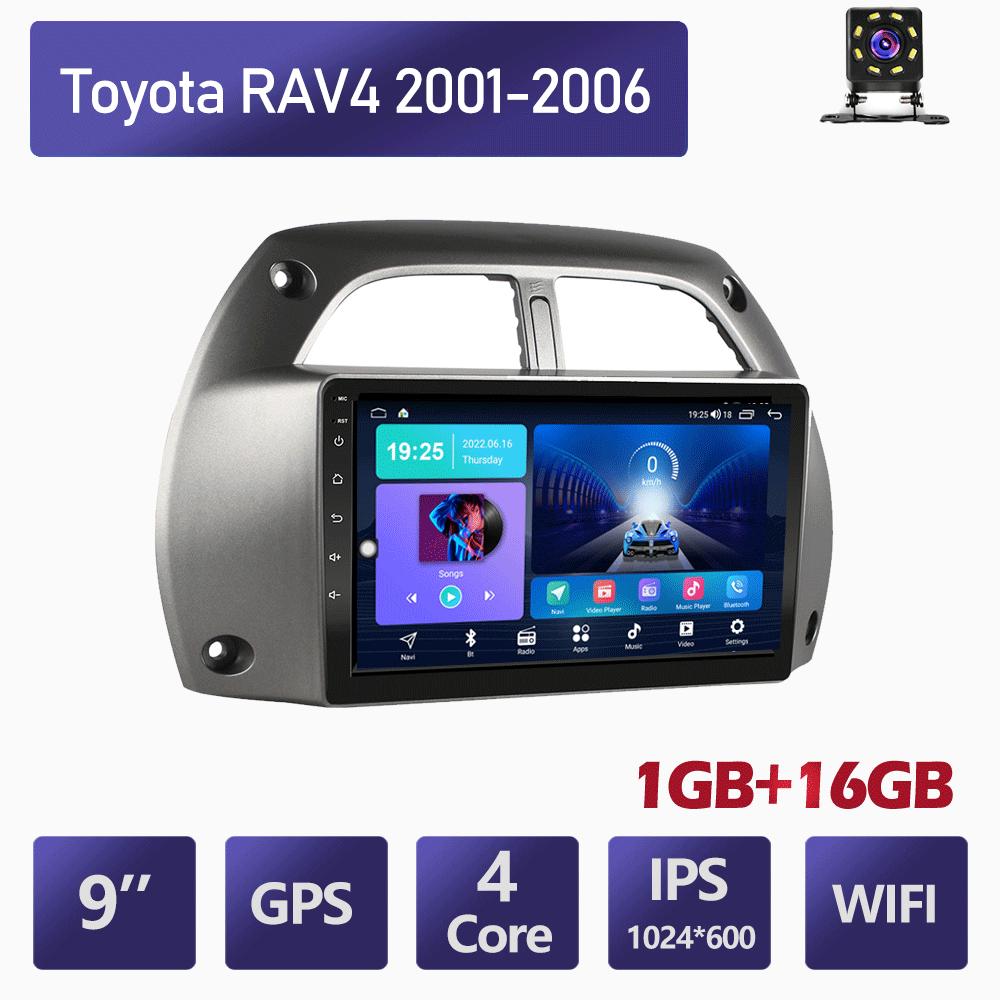 Автомобильный мультимедийный плеер Android 2 Din для Toyota RAV4 2001-2006, головное устройство, стерео Carplay, GPS-навигация, BT, WIFI, 2 + 32 ГБ
