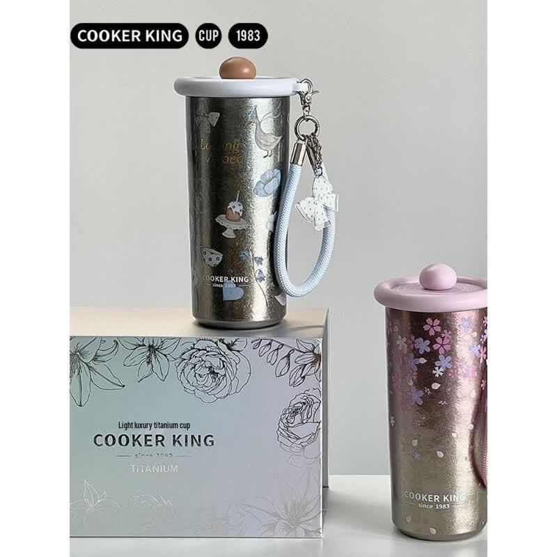 COOKER KING Pure Titanium Insulated Straw Coffee Cup
