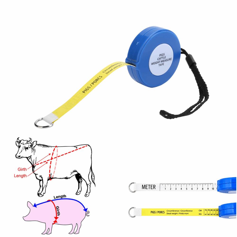 2.5m/8.20 ft Retractable Measuring Tape ABS Livestock Weight Tape Pig Measurement
