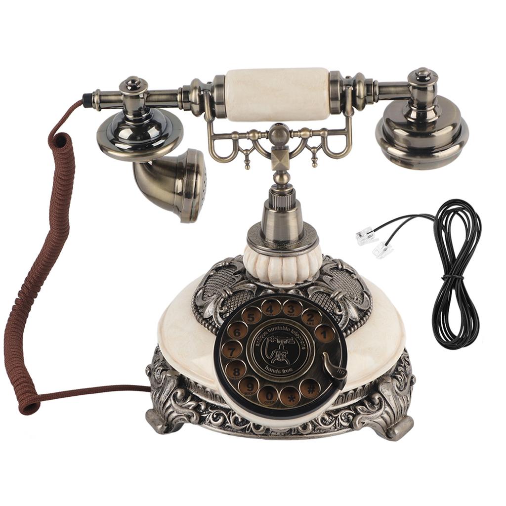 Антикварный бронзовый стационарный телефон с вращающимся циферблатом, настольный звонок для домашнего офиса, отеля