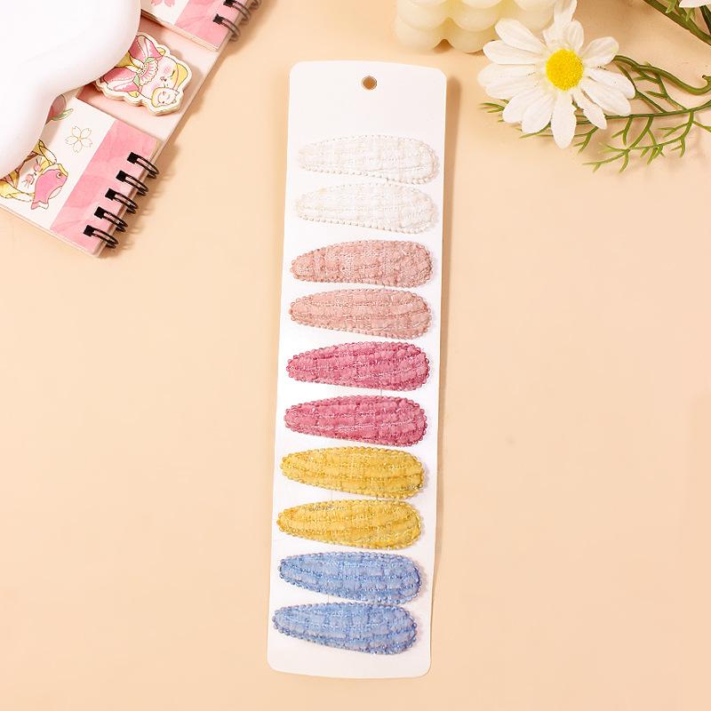 10 шт./компл., хлопковые заколки-бантики для волос с принтом для новорожденных, тканевые заколки в клетку, головные уборы для девочек, детские аксессуары для волос