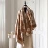 Winter Small Fragrance Outside With Versatile Camellia Imitation Cashmere Scarf Shawl Women'S Long Versatile Warm Scarf
