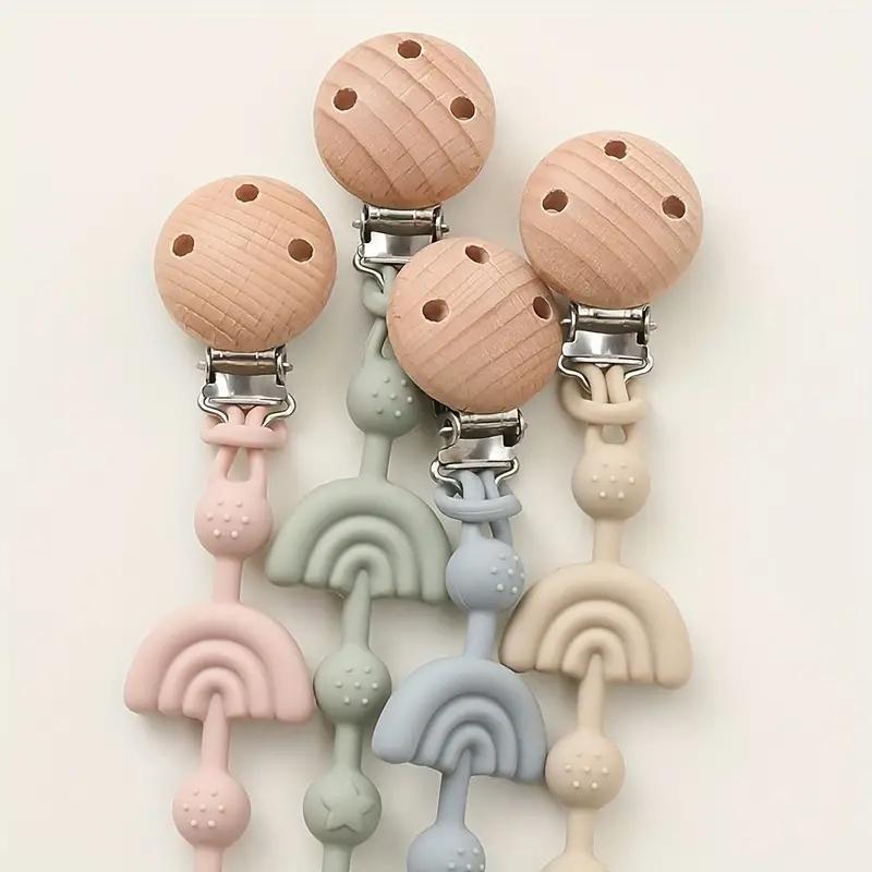 2шт. Силиконовые зажимы для пустышек, милые цепочки для пустышек, держатели для пустышек