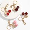 1 шт. Изысканный брелок-шарм в виде вишни для сумки, брелок для женщин, подвеска для рюкзака, кошелька, ювелирные аксессуары, подарок, брелок с красной вишней
