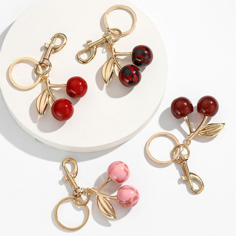 1 шт. Изысканный брелок-шарм в виде вишни для сумки, брелок для женщин, подвеска для рюкзака, кошелька, ювелирные аксессуары, подарок, брелок с красной вишней