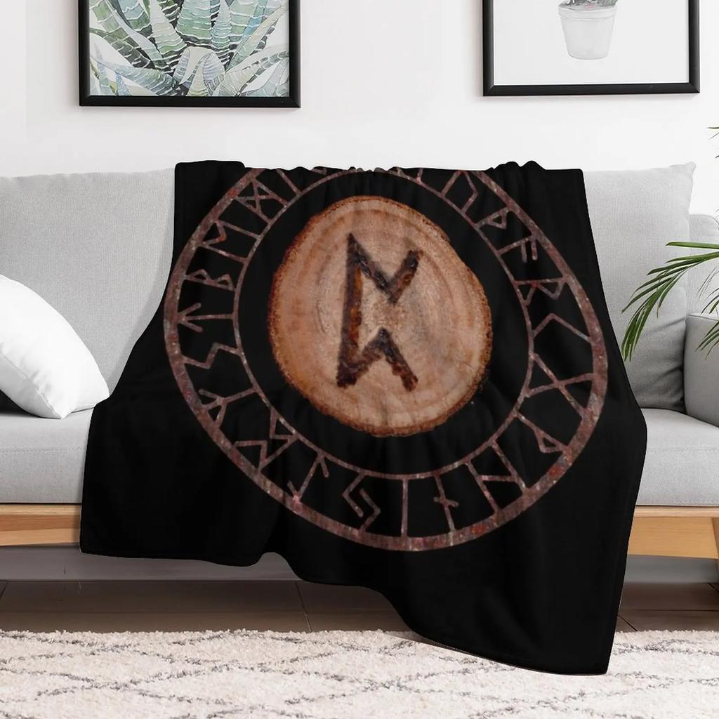 Perthro Elder Futhark Rune of fate and the unmanifest probability luck nothingness the unborn living with the Throw Blanket