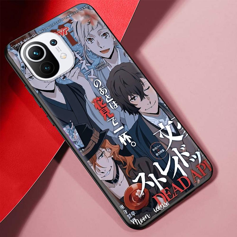 Japan Anime Bungou Stray Dogs Case for Xiaomi Mi 11 Ultra 11T 10T 9T Pro Note 10 A2 9 8 Lite A3 CC9E 10S Black Soft Phone Cover