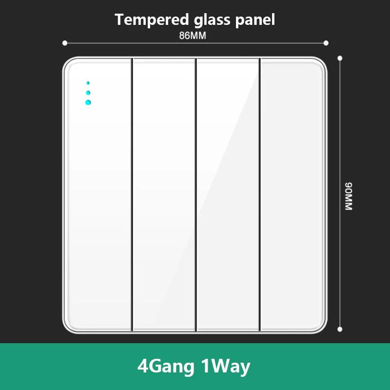 UN UK RU Standard Wall Light Switch Power Socket,18W Plug Type-C USB Quick Charging Universal 5-pin Tempered Glass Socket Outlet