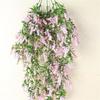 1 Pcs Beautiful Fashion Fake Plant Flowers Wall Artificial Hanging Lavender Vine Flower Rattan Home Garden Decoration