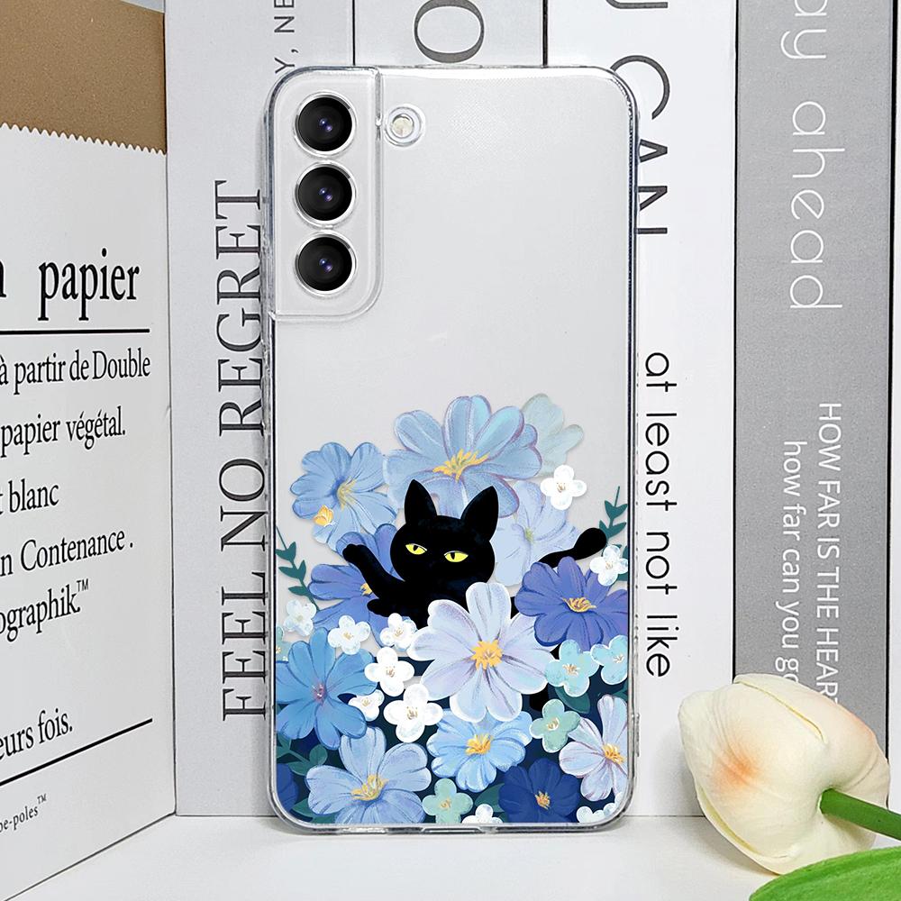 Ретро Масляная Живопись Ван Гог Кот Чехол для Телефона для Samsung Galaxy S25 S24 S23 S22 S21 Ultra Plus FE 5G Прозрачный Мягкий Чехол Fundas