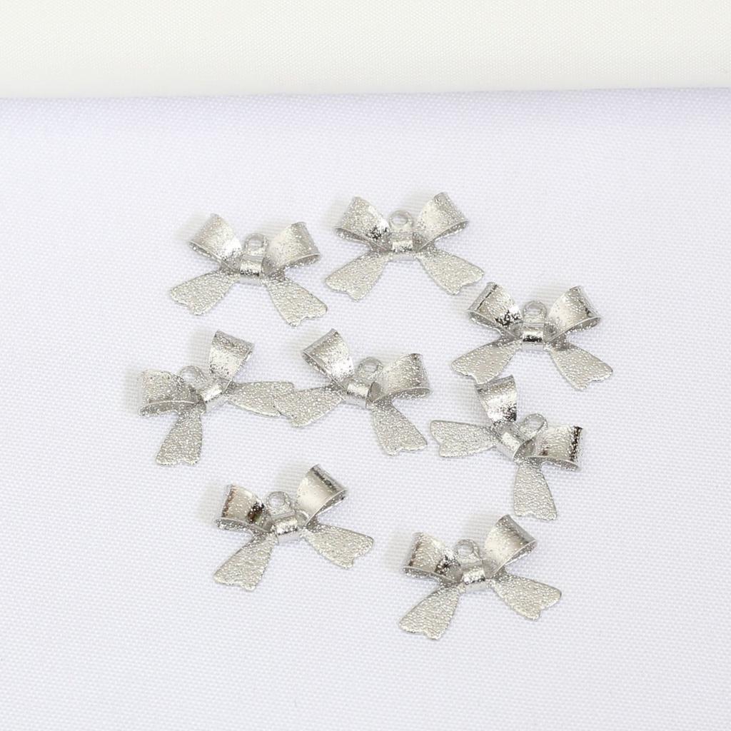 50pcs Color-Preserving 14K Gold-Wrapped Bow Pendant, Matte Butterfly Single Hanging Pendant Diy Handmade Material Bow Tie Connecting Buckle