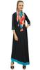 Bimba Designer Rayon Blouse Kurta Indian Women Black Kurti Dress With Scarf -