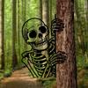 Подглядывающий Скелет Садовый Знак Металлическая Силуэтная Декорация Садовый Декор на Хэллоуин Знак Скелета для Дома с Привидениями Крыльцо Дерево Столб Забора