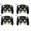 Set of 4 Vibrant Black Controllers for Nintendo Gamecube and Wii Console B19848