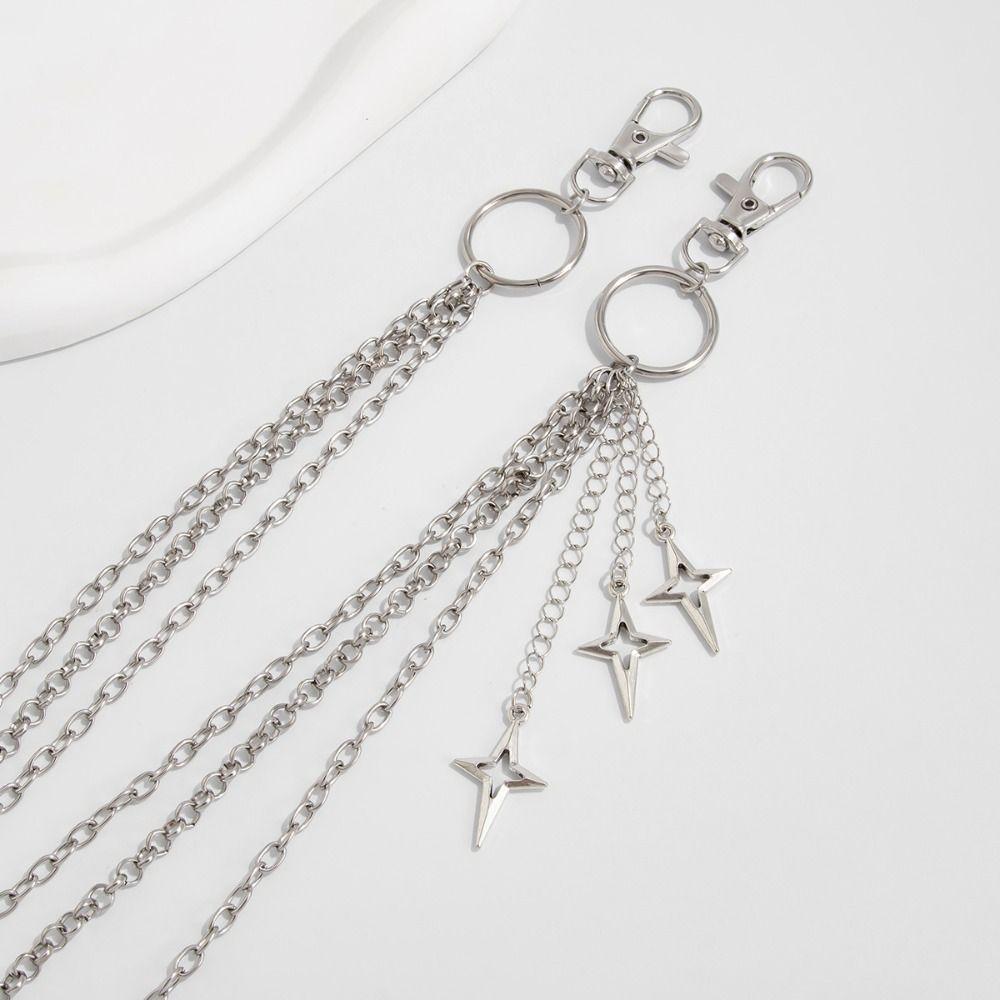 Zinc Zinc Zinc Alloy Star Pendant Pants Chain Pearl Metal Waist Chain Cool Bag Chain Male