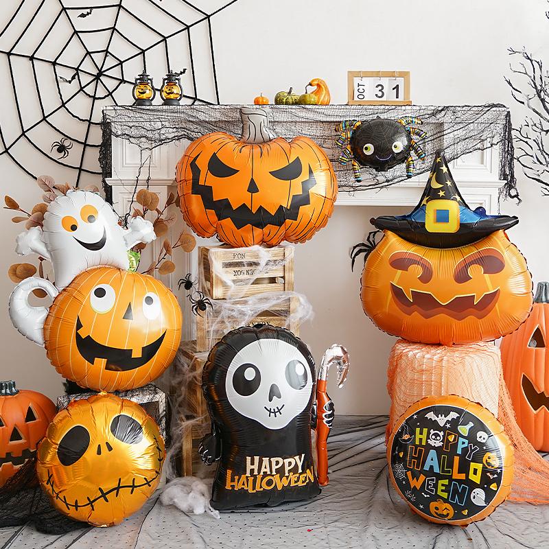 loween Aluminum Foil Balloons Ghost Skeleton Decorations for Nightclubs Kindergarten Bar KTV Parties Children's Decorations
