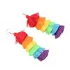 Rainbow Layered Long Drop Dangle Earrings Handmade Trendy Pride Jewelry Fringe Tassel Earrings Boy