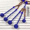 Umetake Soka prayer beads, 8-inch, made of jujube wood with blue cat's eye, blue Odamaki