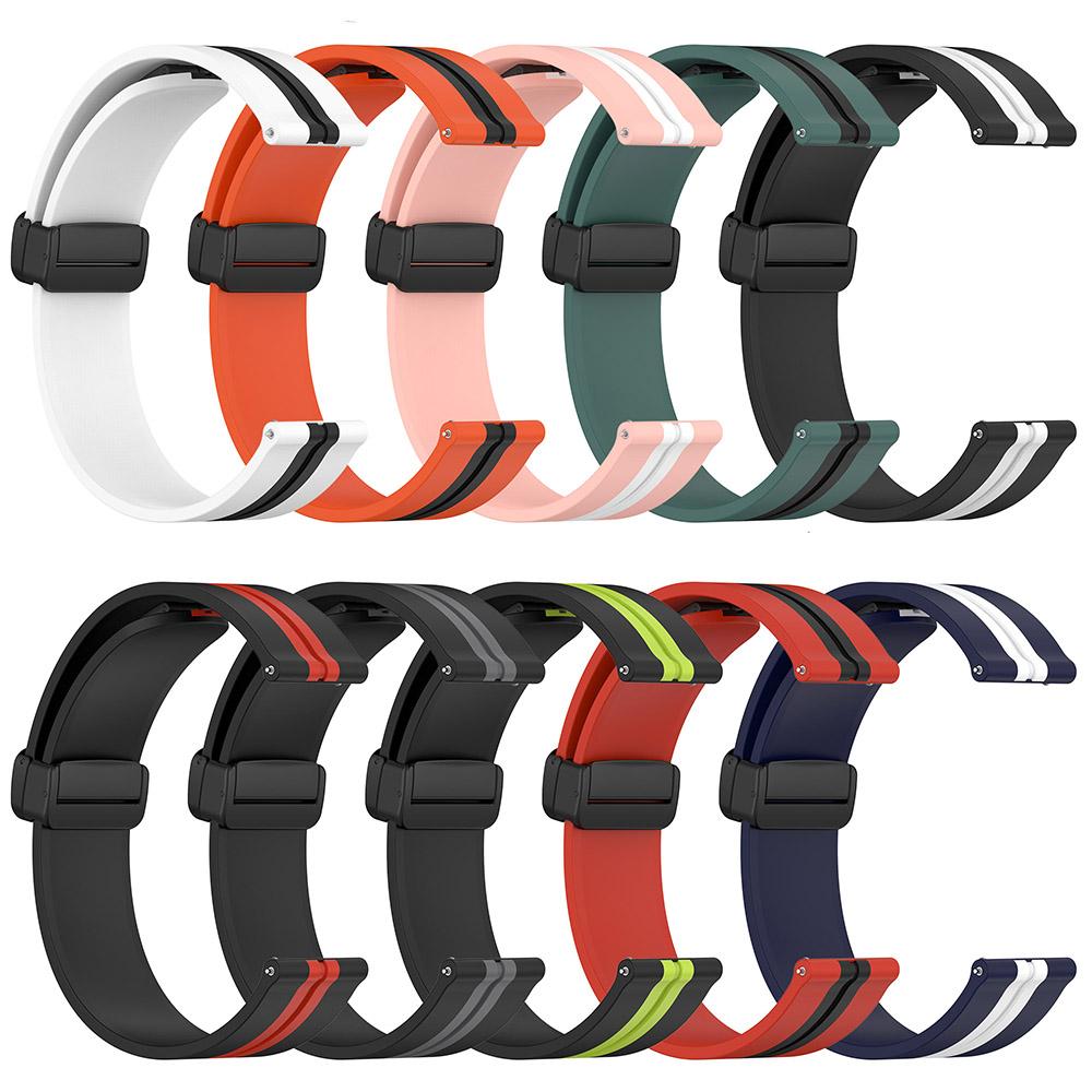 Ремешок с магнитной пряжкой 20 мм 22 мм для Samsung Galaxy Watch 5/4 Active 2 Gear S3, силиконовый ремешок для Huami Amazfit Bip GTS GTR 4/3/2