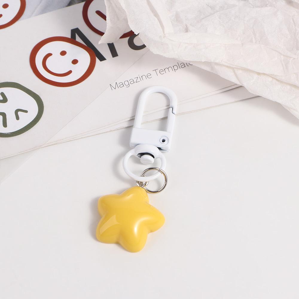 Stars Yellow Pink Stars Keychain Chubby Chubby Milk Yellow Star Keychain   Girls Gifts