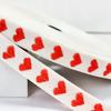 5 Yards/Roll Christmas Ribbon Wedding Headwear Materials Bouquets Embroidered Heart Ribbon Festive Decorations 16mm