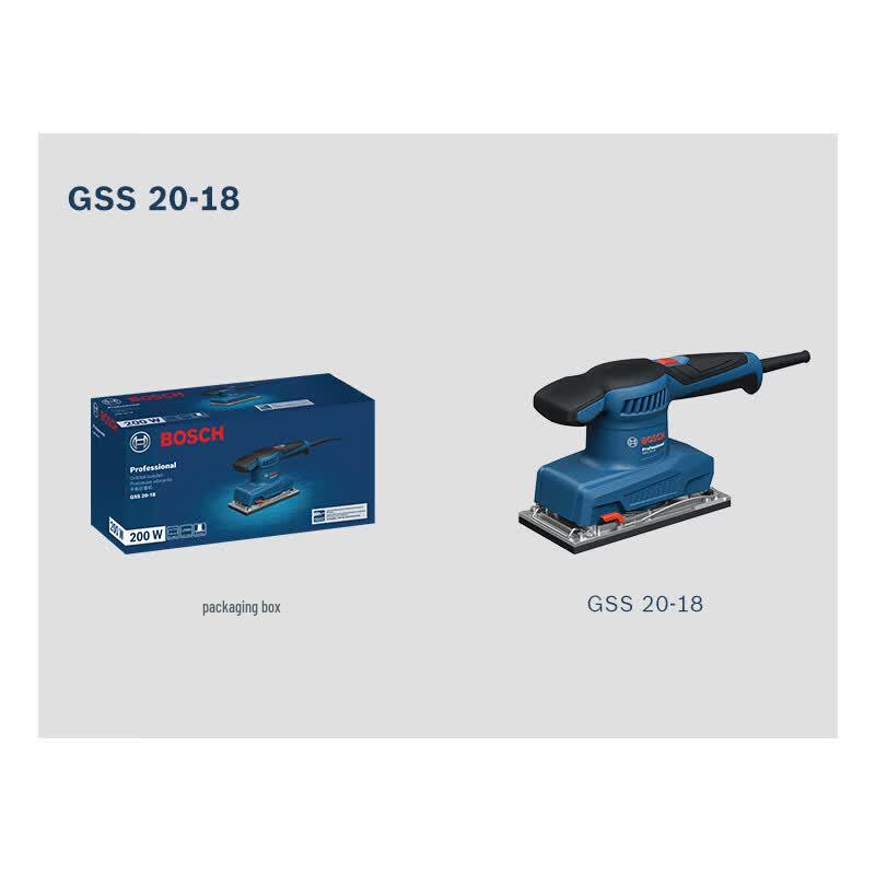 Bosch GSS20-18 Professional Low-Vibration Flat Sander CN plug (adapter included)