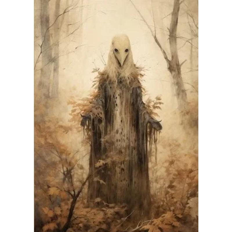 Dark Academia Art Ведьма Черная кошка Плакат Печать Для Галереи Домашний Декор Готический Ворон Дом С Привидениями Картина На Холсте Настенное Искусство
