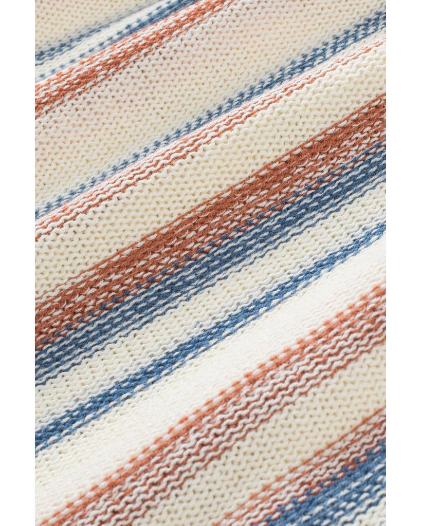 Azura Exchange Полосатый вязаный свитер с капюшоном и карманом-кенгуру