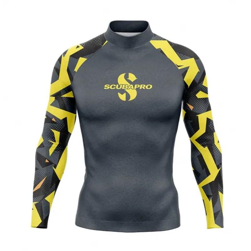 SCUBAPRO Мужская футболка с длинным рукавом для защиты от солнца (рашгард) для плавания, серфинга, дайвинга, снорклинга и водных видов спорта