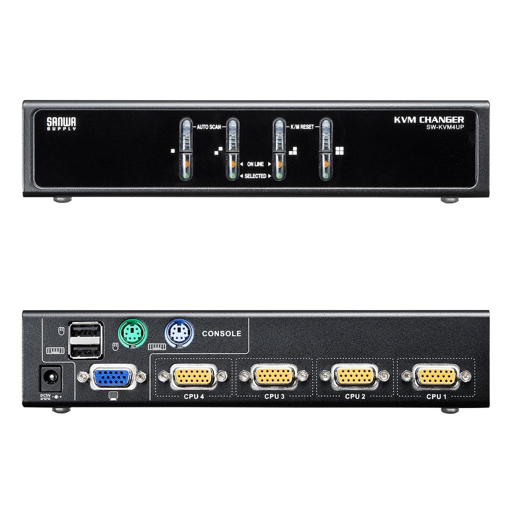 Sanwa Supply совместимый ПК автоматический переключатель PS/2/USB (41) SW-KVM4UP