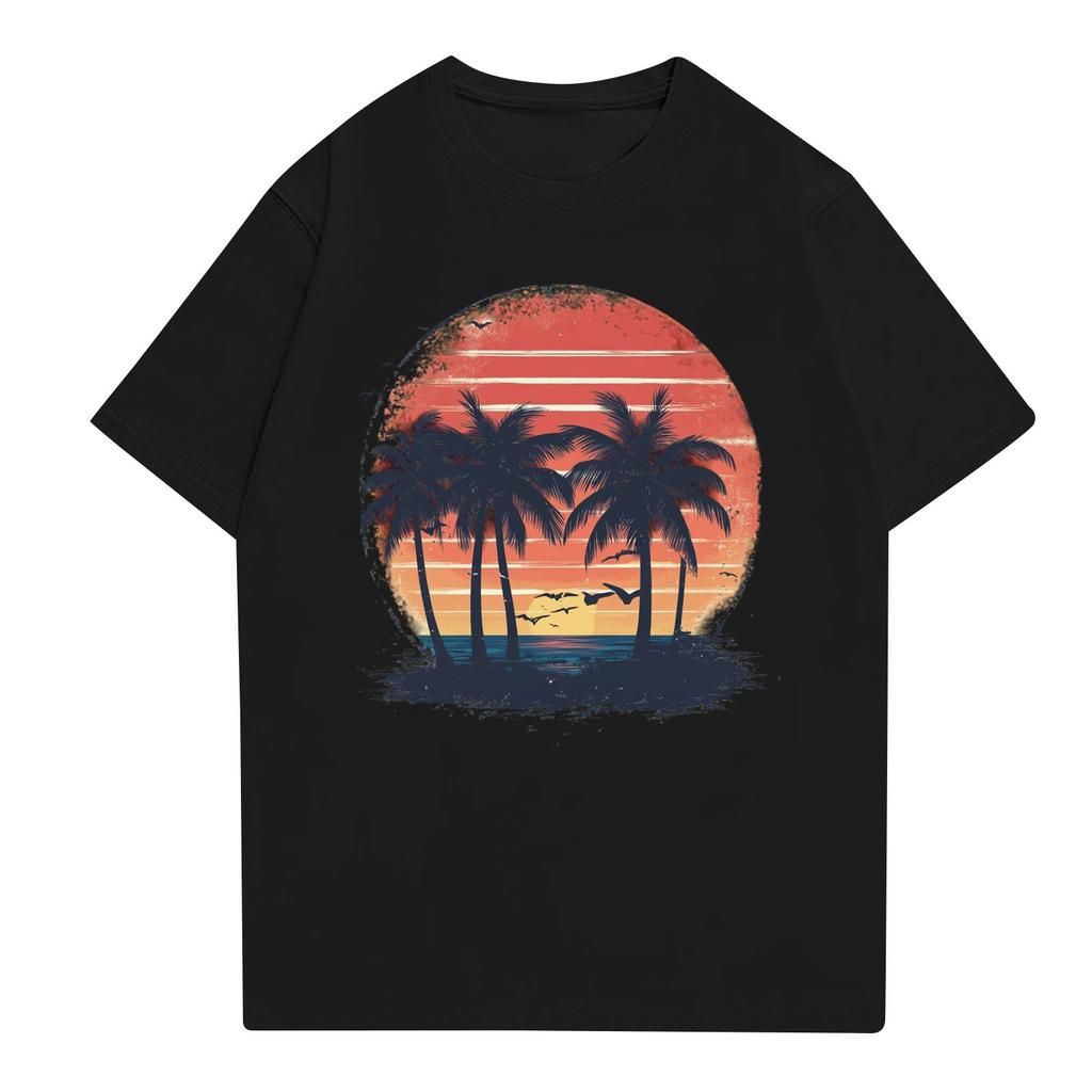 Women's Round Neck Casual Printed Short-sleeved T-shirt Top