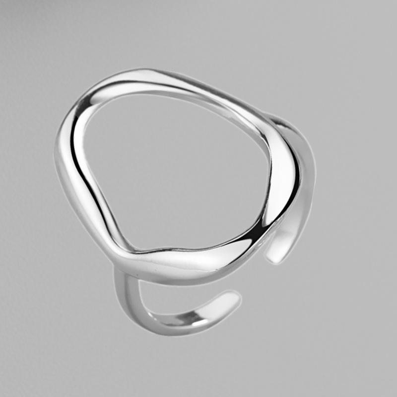 925 Серебряные нерегулярные полые открывающиеся кольца для женщин, модные простые геометрические вечерние ювелирные изделия, подарки