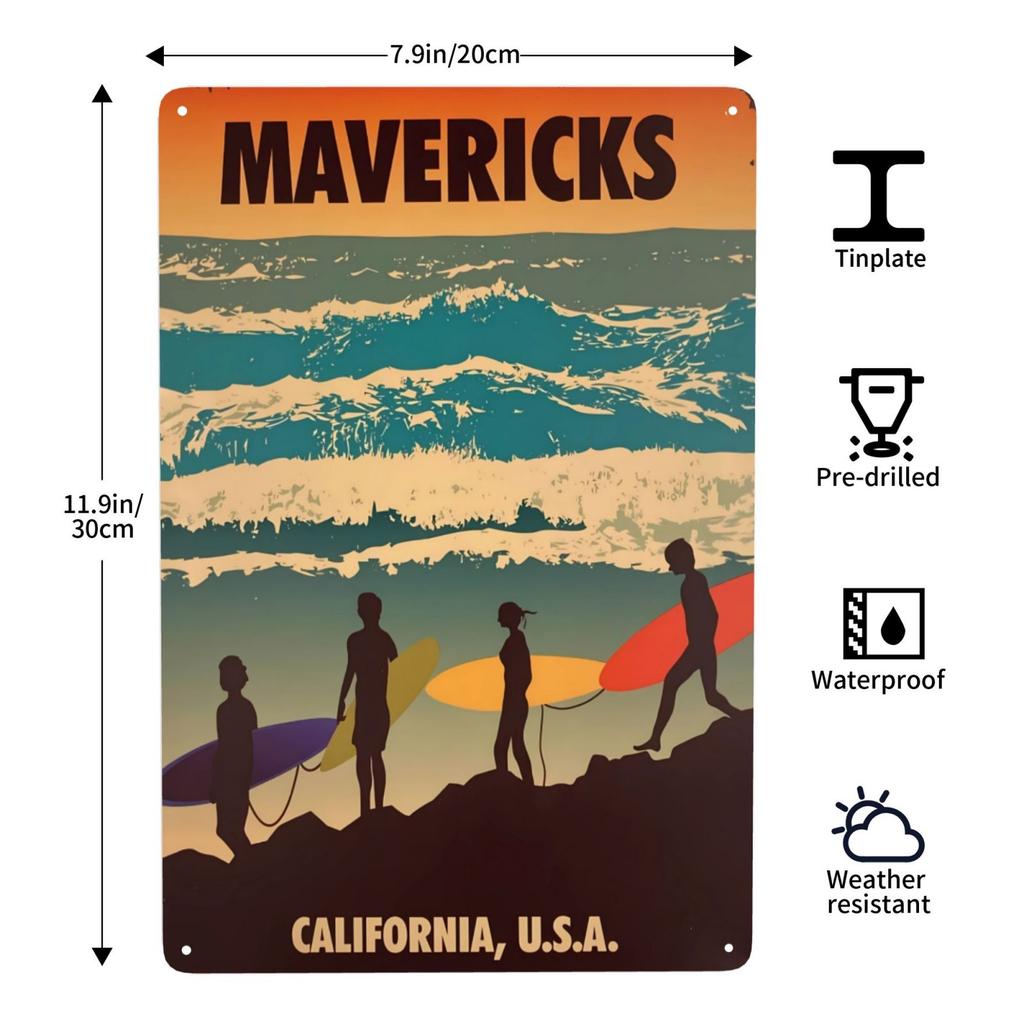 Vintage Surfing Lovers Metal Sign You Don'T Stop Surfing When You Get Old Surfing Sign Wall Decor for Bar Home 8x12 Inch