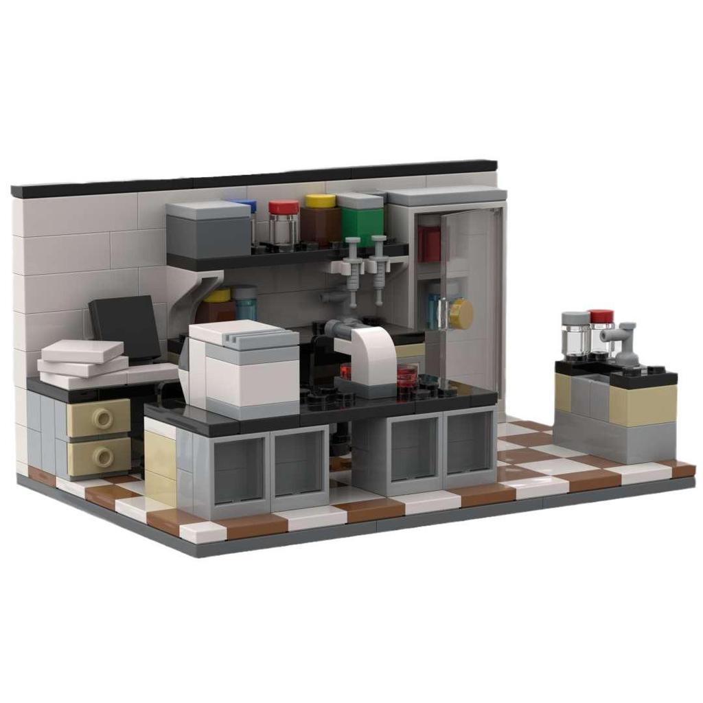 MOC Мини Строительные Блоки Игрушечная Фигурка для Декора Дома - DIY Модель Городской Сцены Лаборатории Подарок