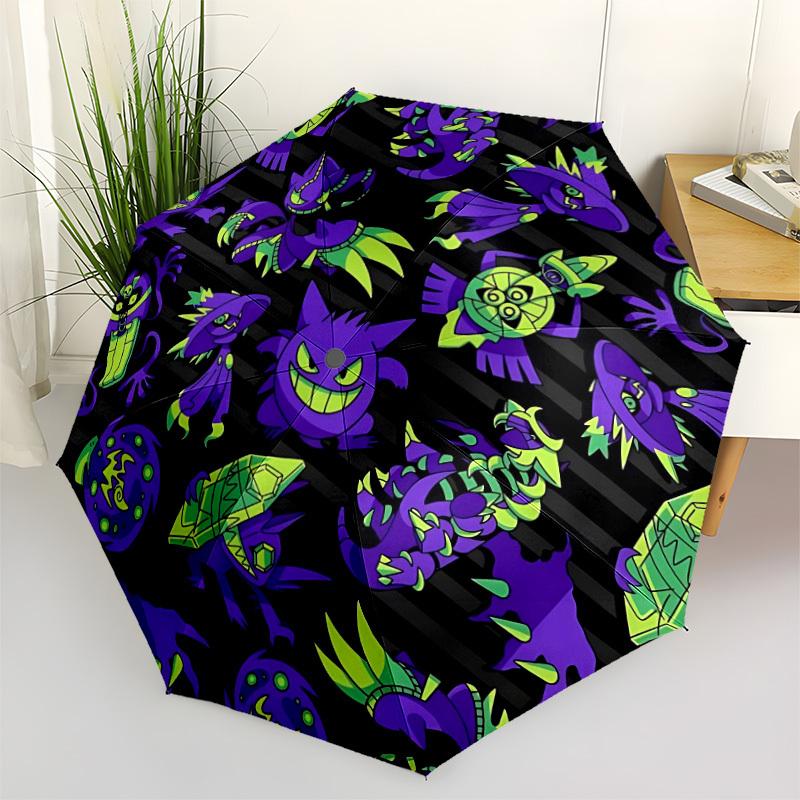 1pc pokemon-pattern Automatic Open/Close Umbrella - Compact Travel Umbrella with 8-Rib Durable Frame, Lightweight & Portable for Commuting, Fashionabl