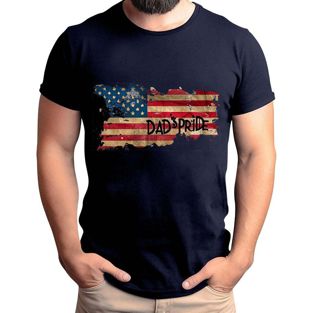 Мужская футболка с принтом флага ко Дню отца, мужской свободный повседневный топ с коротким рукавом