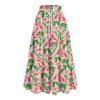 Women's Ruffled Spring Casual Long Skirt Plain Color Skirt Retro Pleated Skirt