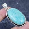 Amazonite Gemstone Handmade 925 Sterling Silver Jewelry Pendant 2.21" d3N35