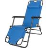 Transat de jardin pliable - SPRINGOS - bleu - Chaise longue de jardin