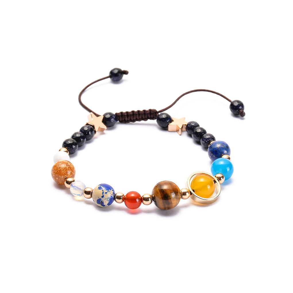 Каменный браслет ручной кулон браслет на запястье красочный мужской не линяющий милый подарок вселенная подарок на день рождения браслеты из бусин