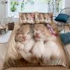Cute Cat 3D Printed Quilt Cover King Queen Bedding Set Quilt Cover Pillowcase 100% Polyester Machine Washable 3 Pieces