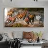 Horses Oil Painting On Canvas Eight Running Horses Poster Prints For Living Room Animal Picture Modern Home Decor Cuadros
